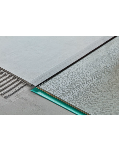 Zdjęcie: Listwa ochronna aluminiowa wcisk płaski owalny  35 mm 1,80 m srebrny El-Poler CEZAR