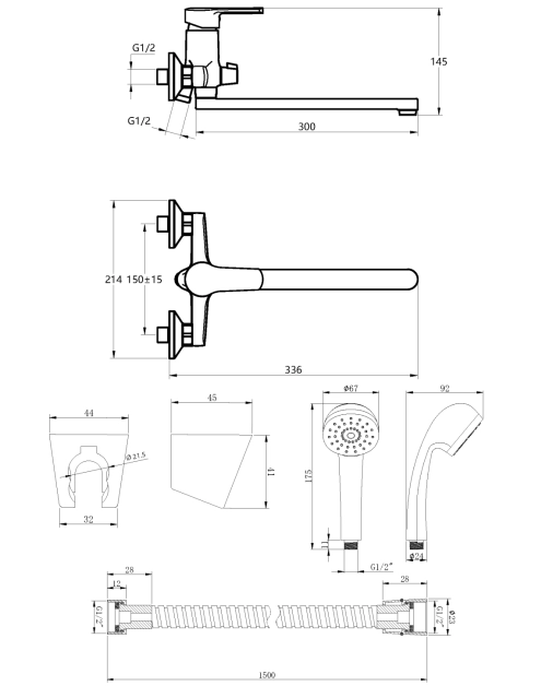 Zdjęcie: Bateria wannowa Verso chrom INVENA