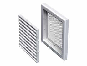 Kratka wentylacyjna 154x154 mm z siatką biała VENTIKA