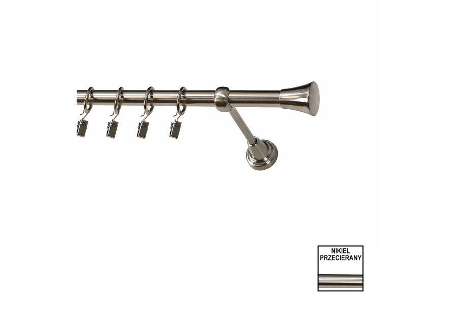 Zdjęcie: Karnisz pojedynczy Zeus fi 19 mm - 480 cm monako nikiel KARWEL