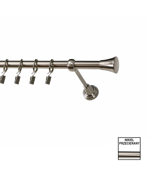 Zdjęcie: Karnisz pojedynczy Zeus fi 19 mm - 480 cm monako nikiel KARWEL