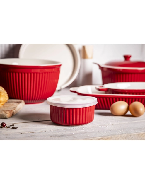 Zdjęcie: Ramekin ceramiczny Red Chilli 12,5x6 cm - 370 ml z pokrywką ALTOMDESIGN