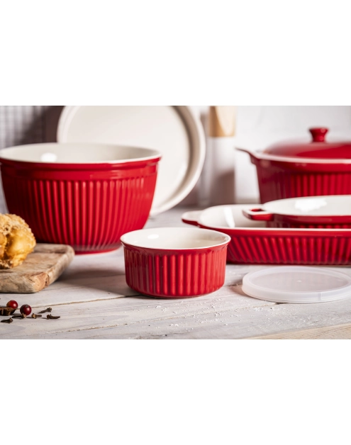 Zdjęcie: Ramekin ceramiczny Red Chilli 12,5x6 cm - 370 ml z pokrywką ALTOMDESIGN