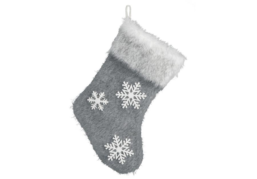 Zdjęcie: Ozdoba świąteczna skarpeta 22x45 cm popielato-biała EUROFIRANY