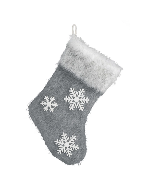 Zdjęcie: Ozdoba świąteczna skarpeta 22x45 cm popielato-biała EUROFIRANY