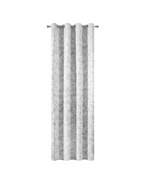 Zdjęcie: Zasłona Joanna 140x250 cm biało-srebrna na przelotkach EUROFIRANY