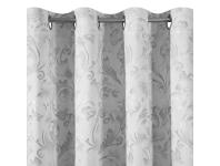 Zdjęcie: Zasłona Joanna 140x250 cm biało-srebrna na przelotkach EUROFIRANY