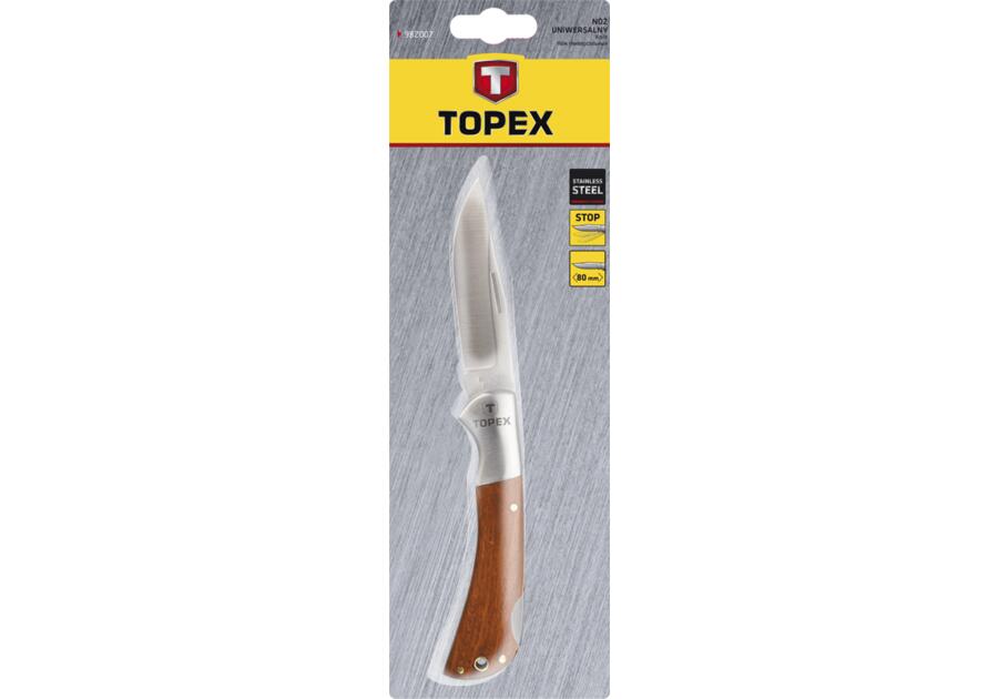 Zdjęcie: Nóż uniwersalny, ostrze 80 mm, składany TOPEX