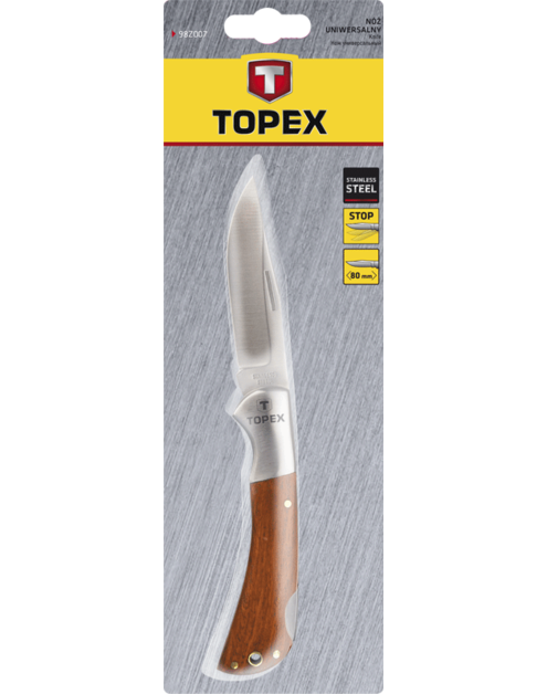 Zdjęcie: Nóż uniwersalny, ostrze 80 mm, składany TOPEX