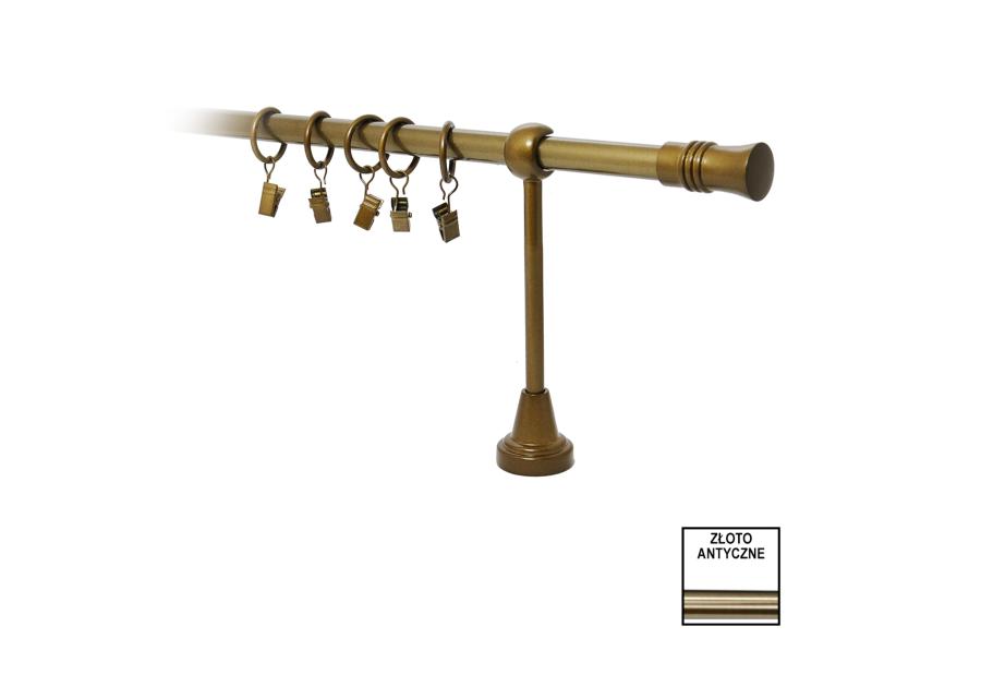 Zdjęcie: Karnisz pojedynczy Nokaut fi 16 mm - 160 cm cylinder złoto KARWEL