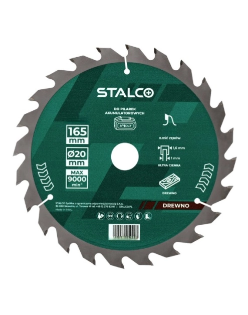 Zdjęcie: Piła tarczowa do drewna 165x20 mm S-34117 STALCO