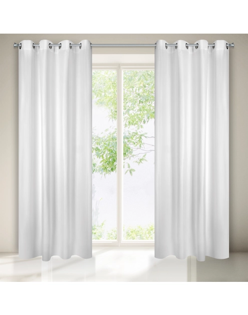 Zdjęcie: Zasłona Aggie 140x250 cm biała na przelotkach EUROFIRANY