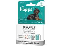 Zdjęcie: Krople na pchły i kleszcze dla małych psów do 10 kg 4 sztuki HAPPS HERBAL