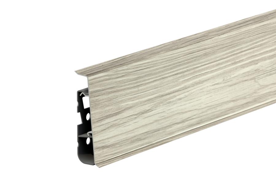 Zdjęcie: Listwa przypodłogowa PVC Hi Line Prestige 2,2x7,5 cm 2,50 m Dąb Beżowy Haras Mat CEZAR