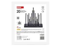 Zdjęcie: Świecznik czarny 20 LED, 27 cm, ciepła biel EMOS
