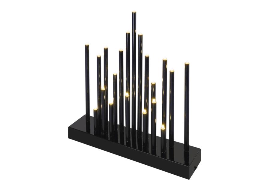 Zdjęcie: Świecznik czarny 20 LED, 27 cm, ciepła biel EMOS