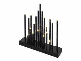 Świecznik czarny 20 LED, 27 cm, ciepła biel EMOS