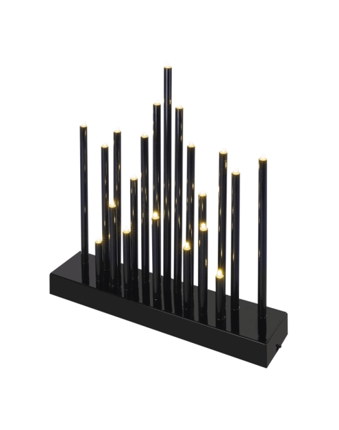 Zdjęcie: Świecznik czarny 20 LED, 27 cm, ciepła biel EMOS