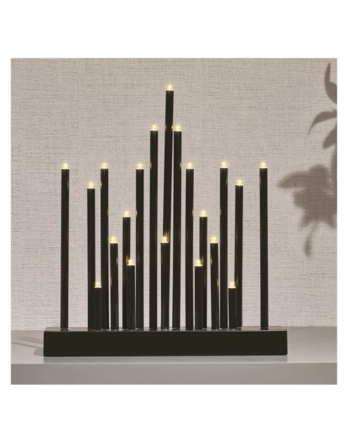 Zdjęcie: Świecznik czarny 20 LED, 27 cm, ciepła biel EMOS