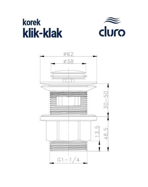 Zdjęcie: Korek klik-klak mały z tuleją DURO
