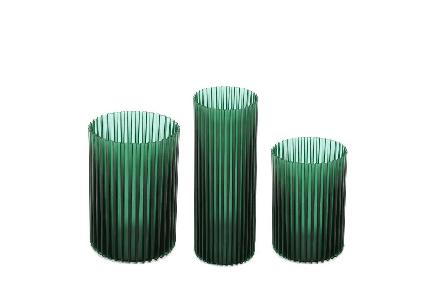 Zdjęcie: Zestaw wazonów Nemo, 3 sztuki, zielony transparentny LAMELA