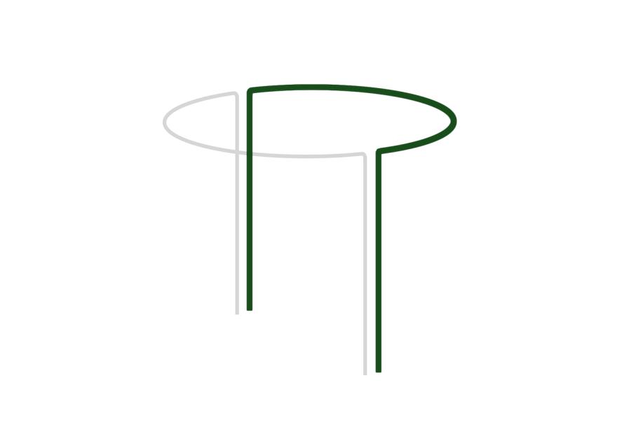 Zdjęcie: Podpora pierścieniowa do roślin 1/2 koła średnica 40 cm, wysokość 100 cm BRADAS