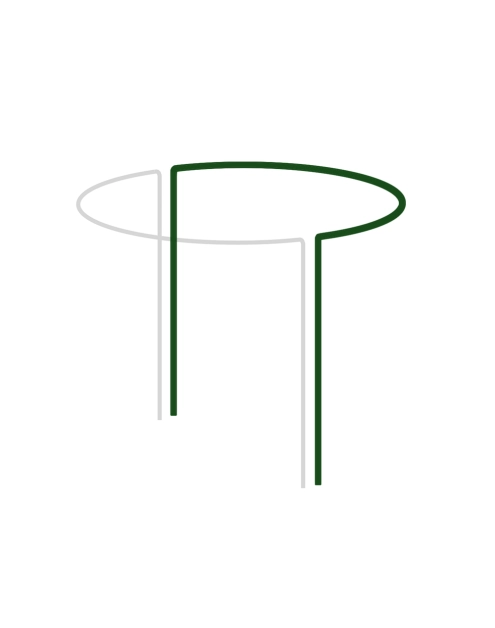 Zdjęcie: Podpora pierścieniowa do roślin 1/2 koła średnica 40 cm, wysokość 100 cm BRADAS