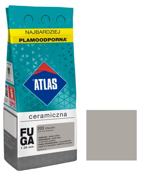 Zdjęcie: Fuga ceramiczna 203 stalowy, alubag, 2 kg ATLAS