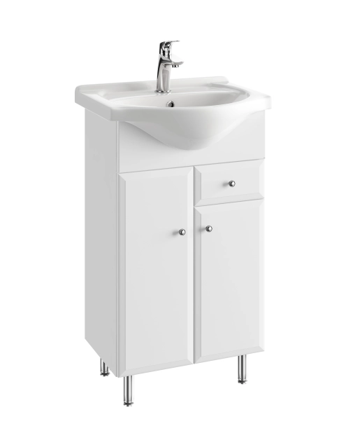 Zdjęcie: Szafka łazienkowa podumywalkowa Armando 2-drzwiowa 50 cm biała na nóżkach DEFTRANS