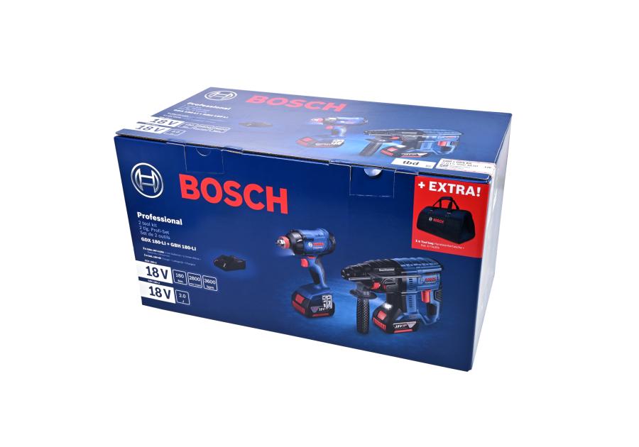 Zdjęcie: Młotowiertarka + zakrętarka GBH 180+GDX 180 zestaw BOSCH PROFESSIONAL
