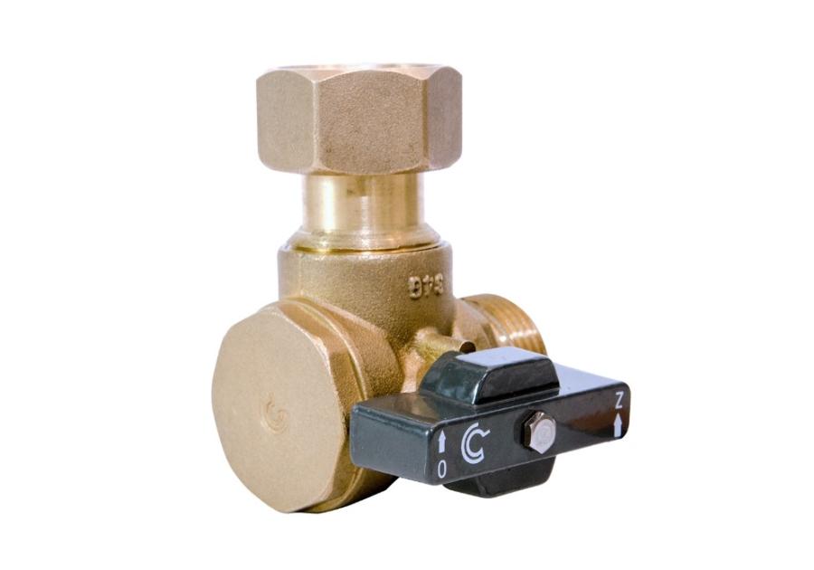 Zdjęcie: Zawór kulowy kątowy do podłączenia kotła gazowego  3/4" CALIDO