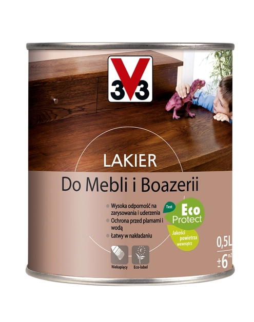 Zdjęcie: Lakier do mebli i boazerii mahoń połysk 0,5 L V33