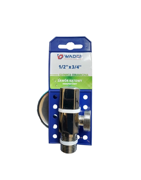 Zdjęcie: Zawór kątowy kulowy z głowicą ceramiczną kwadratowy - 1/2"x3/4" WADEP