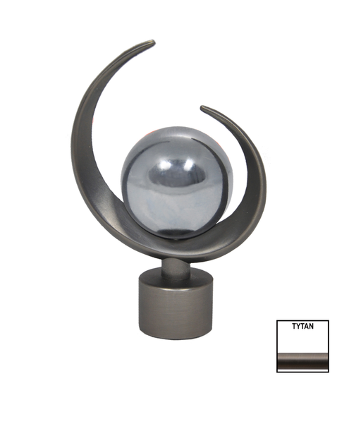 Zdjęcie: Końcówka karnisza Victoria fi 19 mm 2 szt luna tytan KARWEL