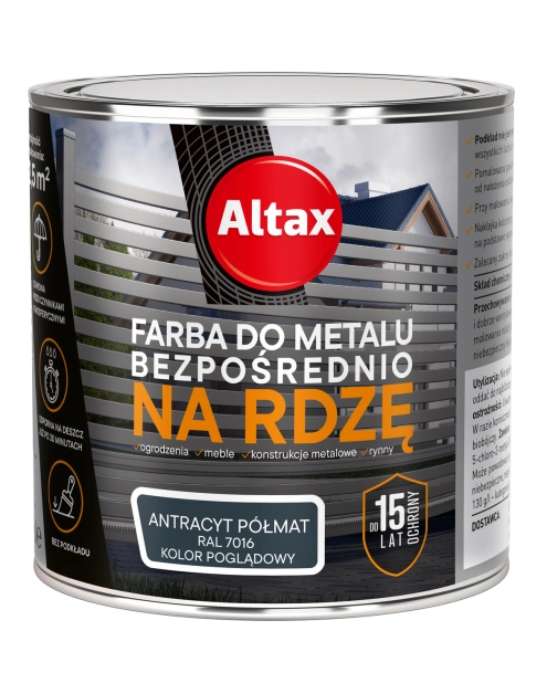 Zdjęcie: Farba do metalu 0,25 L antracyt półmat ALTAX