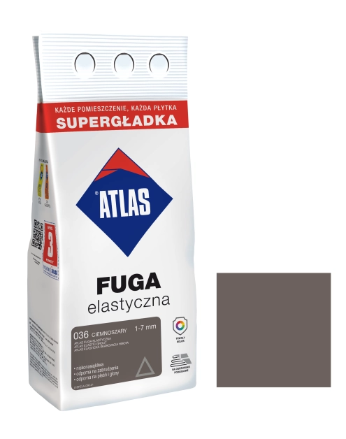 Zdjęcie: Fuga elastyczna kolor 036 ciemnoszary alubag 2 kg ATLAS