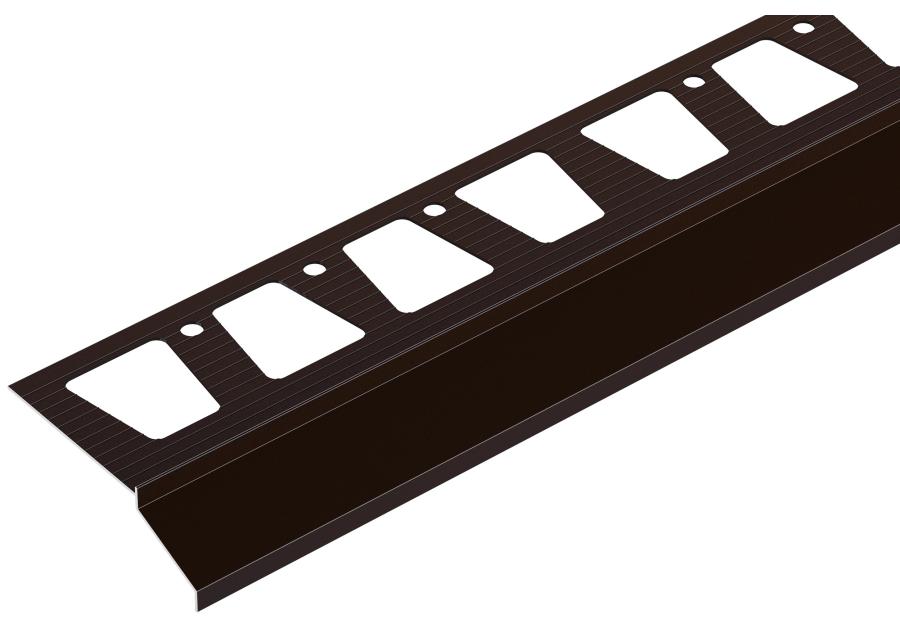 Zdjęcie: Profil do glazury okap balkonowy 32,2x101,8 mm - 2 m brązowy 8019 CEZAR