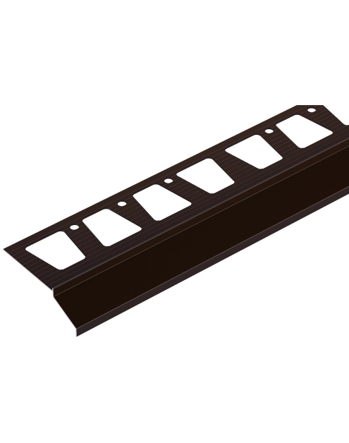 Zdjęcie: Profil do glazury okap balkonowy 32,2x101,8 mm - 2 m brązowy 8019 CEZAR