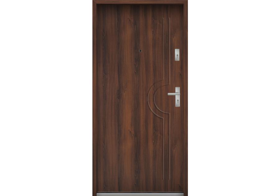 Zdjęcie: Drzwi wejściowe do mieszkań Bastion N-03 Orzech 80 cm lewe OSP KR CENTER