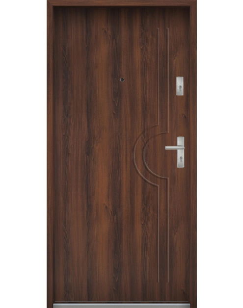 Zdjęcie: Drzwi wejściowe do mieszkań Bastion N-03 Orzech 80 cm lewe OSP KR CENTER