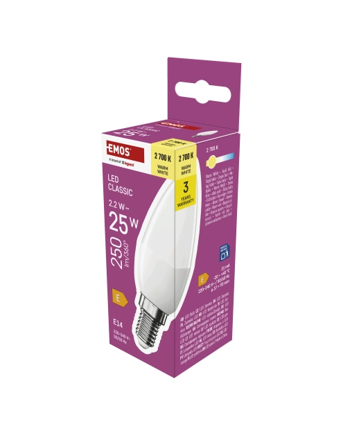 Zdjęcie: Żarówka LED CANDLE 2, 2 W 250 lm E14 światło ciepłe EMOS