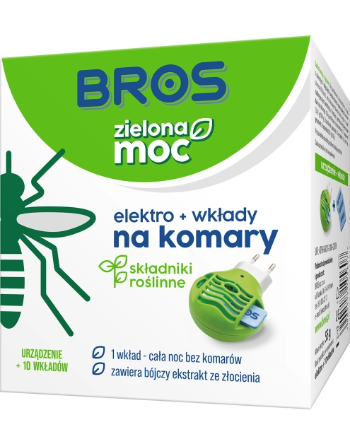 Zdjęcie: Elektrofumigator na komary Zielona Moc + 10 wkładów BROS