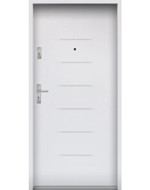 Zdjęcie: Drzwi wejściowe do mieszkań Bastion A-39 Biały 90 cm prawe OSP KR CENTER