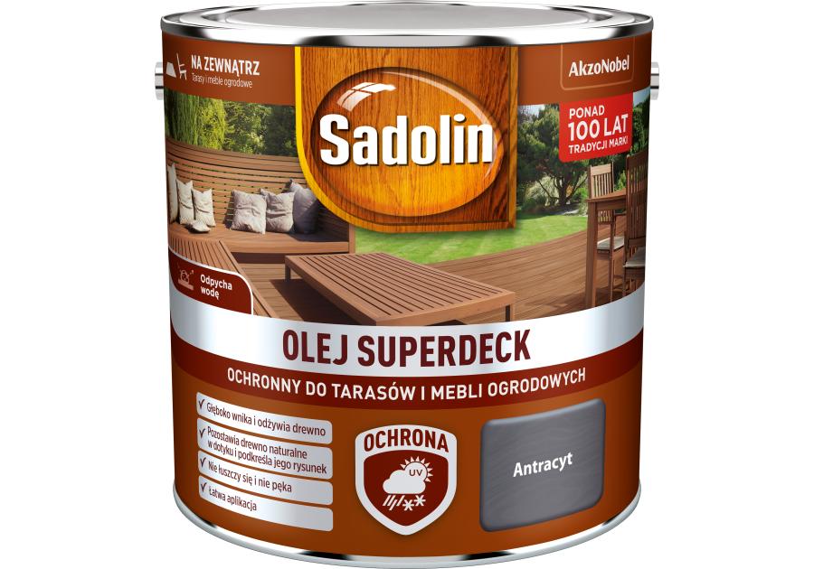 Zdjęcie: Olej Superdeck antracyt 2,5 L SADOLIN