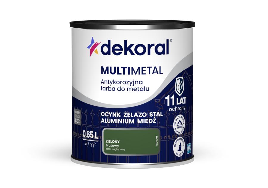 Zdjęcie: Farba do metalu Multimetal zielona 0,65 L DEKORAL