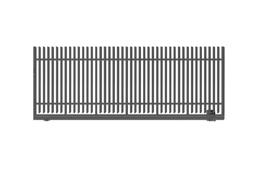 Zdjęcie: Brama przesuwna bez przeciwwagi Anika 4,00 m, 1,80 m, z zamkiem hakowym, automatem, prawa POLBRAM