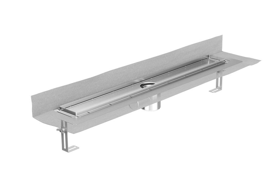 Zdjęcie: Odpływ liniowy 800 mm, h=105,  z kołnierzem pionowym przyściennym ShowerDrain E+ ACO