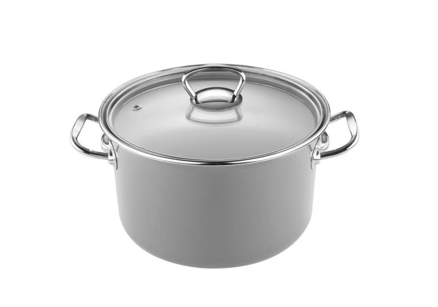 Zdjęcie: Garnek emaliowany Primario z pokrywką 18 cm - 2,7 L prosty szary EMALIA PLESZEW