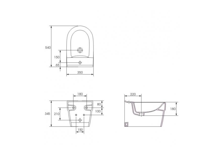 Zdjęcie: Bidet zawieszany Deco B K12-009 CERSANIT