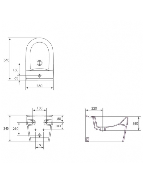 Zdjęcie: Bidet zawieszany Deco B K12-009 CERSANIT